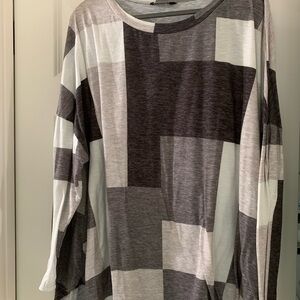 BloomChic Monochrome Patchwork Long Sleeve Top